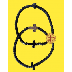 Rosary Ropes Waxed With Black Bead & Cross